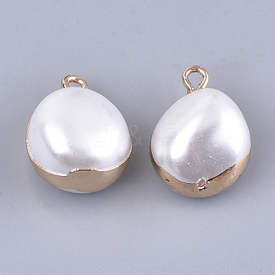 Electroplate Shell Pearl Pendants SSHEL-S263-14-1