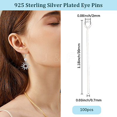 100Pcs Brass Eye Pins KK-BBC0024-76C-1