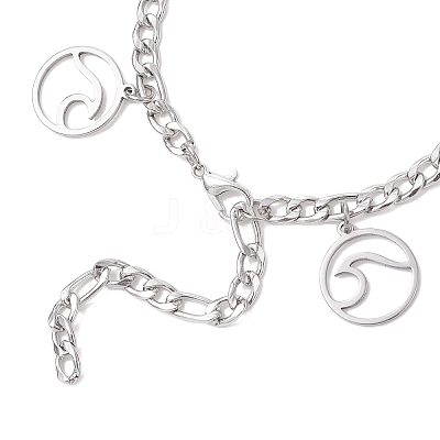 Ocean 304 Stainless Steel Charm Bracelets BJEW-JB12550-1