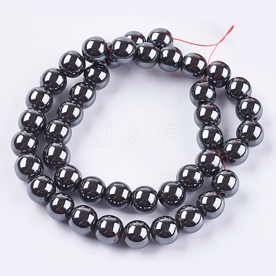 Non-Magnetic Synthetic Hematite Beads Strands G-H1624-10mm-3-1