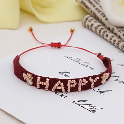 Adjustable Nylon Cord Braided Bead Bracelets BJEW-C011-14A-1