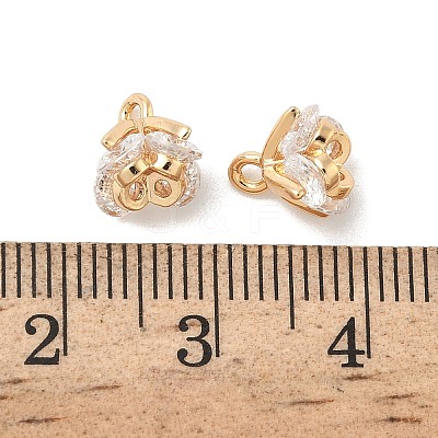 Brass Micro Pave Cubic Zirconia Charms KK-B166-06G-1