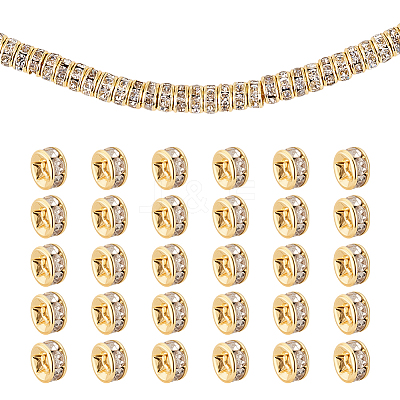50Pcs 316 Surgical Stainless Steel Rhinestone Spacer Beads STAS-UN0063-78-1
