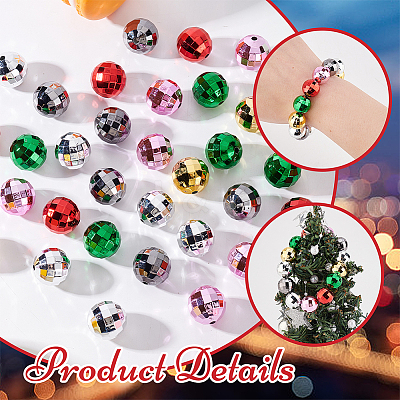 60Pcs 6 Colors Opaque Acrylic Beads PACR-GA0001-01B-1