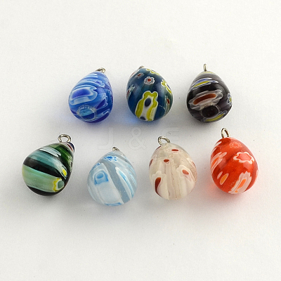 Handmade Millefiori Glass Pendants X-LK-R005-14-1