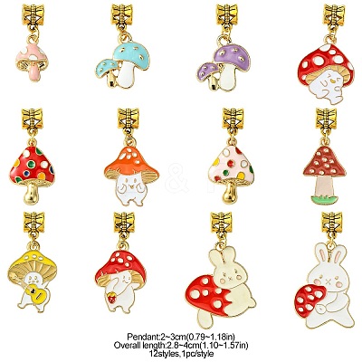 12Pcs Alloy Enamel Pendant PALLOY-FS00003-1