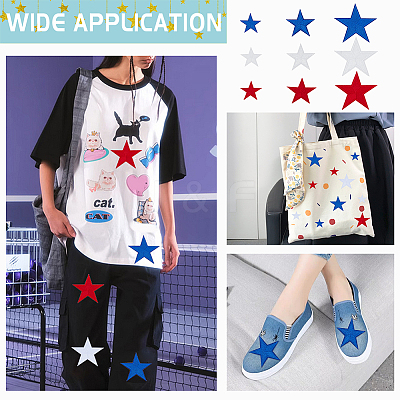 1Box Star Computerized Embroidery Polyester Cloth Iron on/Sew on Patches AJEW-FG0004-97-1