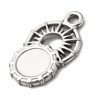 Sun 304 Stainless Steel Pendant Cabochon Setting STAS-P454-12P-1