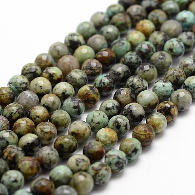 Natural African Turquoise(Jasper) Beads Strands G-D840-15-4mm-1
