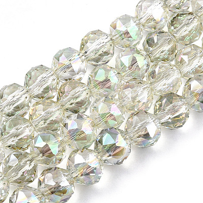 Electroplate Transparent Glass Beads Strands EGLA-N002-34C-C09-1