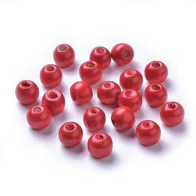 Dyed Natural Wood Beads X-WOOD-Q006-10mm-01-LF-1
