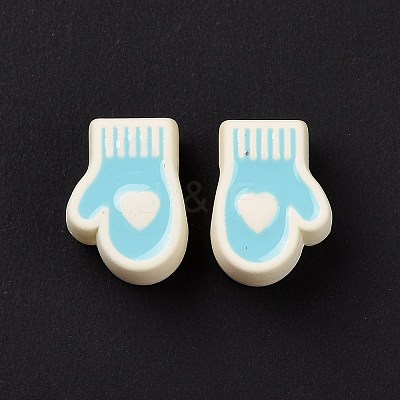 Rubberized Style Acrylic European Beads SACR-E009-23-1