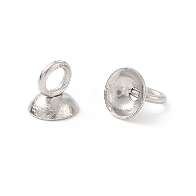 201 Stainless Steel Bead Cap Pendant Bails STAS-G224-24P-04-1