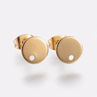 Ion Plating(IP) 304 Stainless Steel Stud Earring Findings X-STAS-K184-01-02G-1