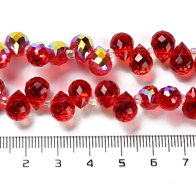 Electroplate Glass Beads Strands X-EGLA-D030-17F-1