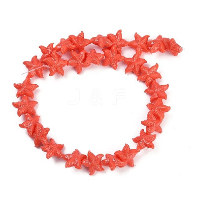 Synthetic Coral Dyed Carved Beads Strands CORA-K009-06B-01-1