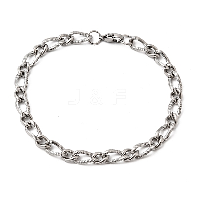 201 Stainless Steel Figaro Chain Bracelets STAS-T077-04P-1