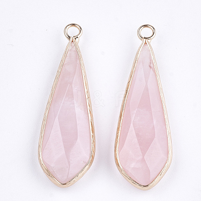 Natural Rose Quartz Pendants G-S344-21C-1