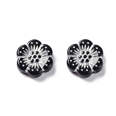 Black Opaque Acrylic Beads OACR-G016-32B-1