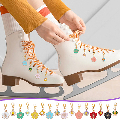 32Pcs 16 Styles Alloy Enamel Shoes Charms HJEW-PH01947-1