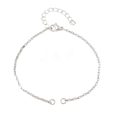 Brass Box Chain Bracelet Making KK-CBADBBF-02P-1