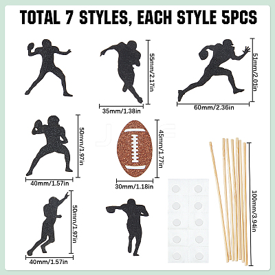 5 Sets Paper Cake Toppers AJEW-SC0002-73-1