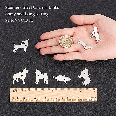 304 Stainless Steel Pendants STAS-SC0001-64P-1