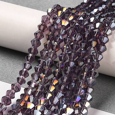 Transparent Electroplate Glass Beads Strands EGLA-A039-T4mm-B04-1