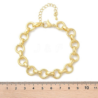 Brass Ring Link Chain Bracelets for Women Men BJEW-K273-07G-1