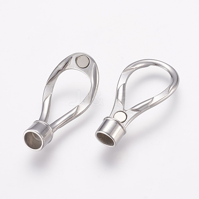 Tarnish Resistant 304 Stainless Steel Magnetic Clasps with Glue-in Ends STAS-L189-13P-1