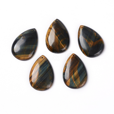 Natural Tiger Eye Pendants G-E510-02A-1