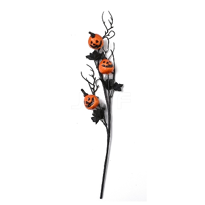 Plastic & Foam Artificial Pumpkin Floral Pick with Maple Leaf TH-CBAC0DE-02-1