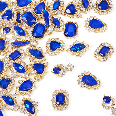 48Pcs 12 Styles Alloy Rhinestone Cabochons MRMJ-TA0001-45C-1