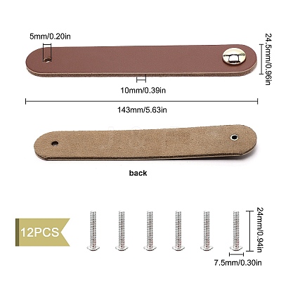 12 Sets Leather Handle DIY-GF0004-64-1