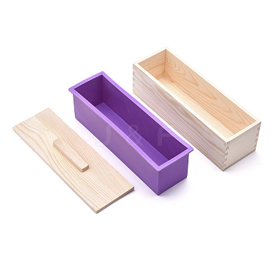 Rectangular Pine Wood Soap Molds Sets DIY-F057-03B-1
