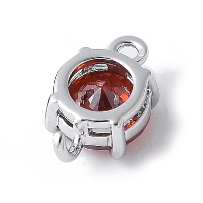 Brass Pave Cubic Zirconia Connector Charms KK-F892-53P-09-1
