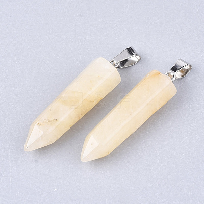 Natural Topaz Jade Point Pendants G-R220-34O-1