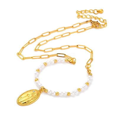 Alloy Rhinestone Pendant Necklaces for Women NJEW-U013-10G-01-1