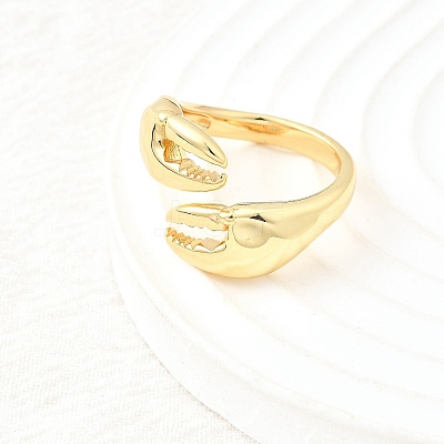 Brass Cuff Rings for Women RJEW-F184-08F-G-1