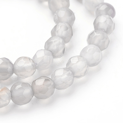 Natural Grey Agate Beads Strands G-G067-4mm-1-1