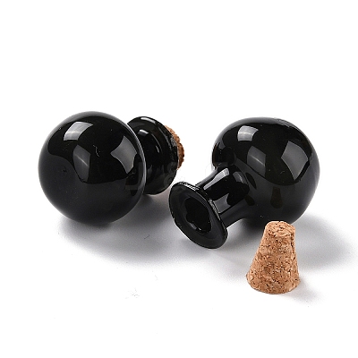 Round Glass Cork Bottles Ornament X-GLAA-D002-03A-1