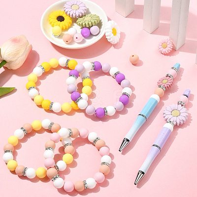 DIY Daisy Round Beads Findings Kits DIY-FS0010-24A-1