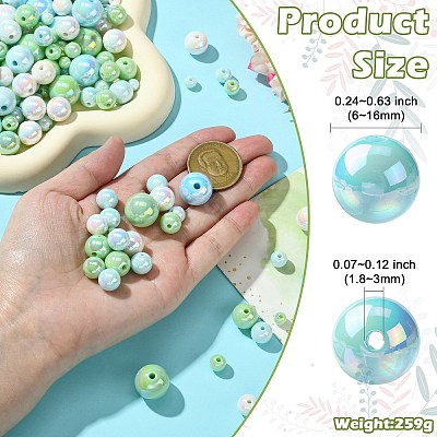 250G UV Plating Rainbow Iridescent Opaque Acrylic Beads PACR-CJ0001-38D-1