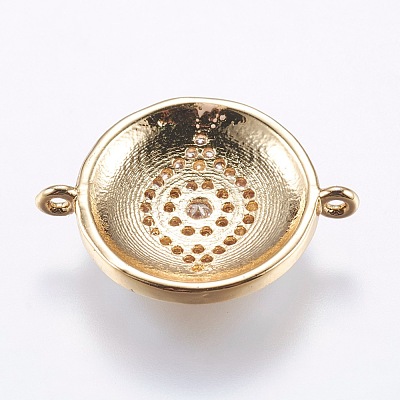 Brass Micro Pave Cubic Zirconia Links ZIRC-F077-11G-1