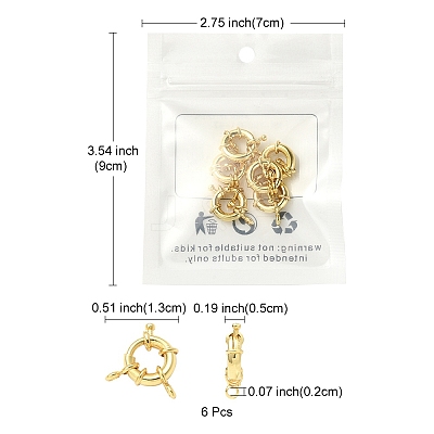 Rack Plating Brass Spring Ring Clasps KK-YW0001-47-1