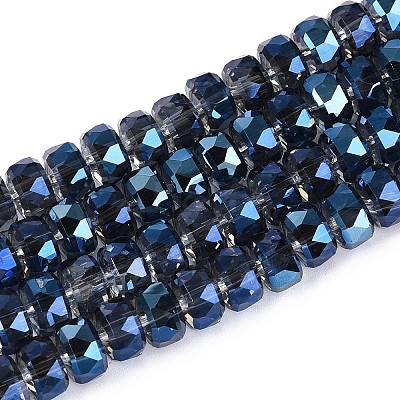 Electroplate Transparent Glass Beads Strands X-EGLA-N022-04A-D05-1