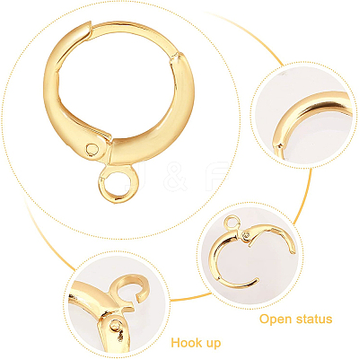 30Pcs Brass Huggie Hoop Earring Findings KK-PH0002-85-1