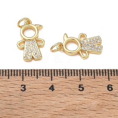 Brass Micro Pave Clear Cubic Zirconia Pendants CU-CBA9AFC-01G-08-1