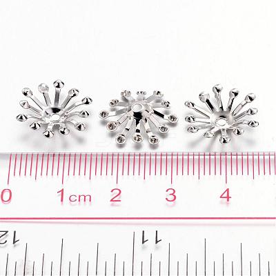 Platinum Iron Flower Bead Caps X-IFIN-D001-P-1