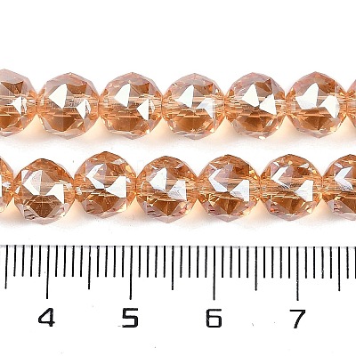 Transparent Electroplate Glass Beads Strands EGLA-N002-34C-C26-1